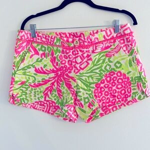Lilly Pulitzer Green and Pink Pineapple Shorts